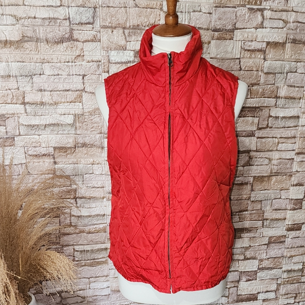 The Limited Full Zip Red Quilted Vest